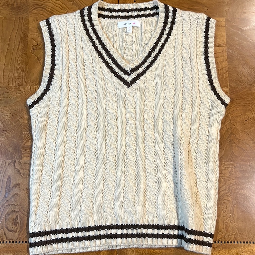 Womens ivory beige sweater vest